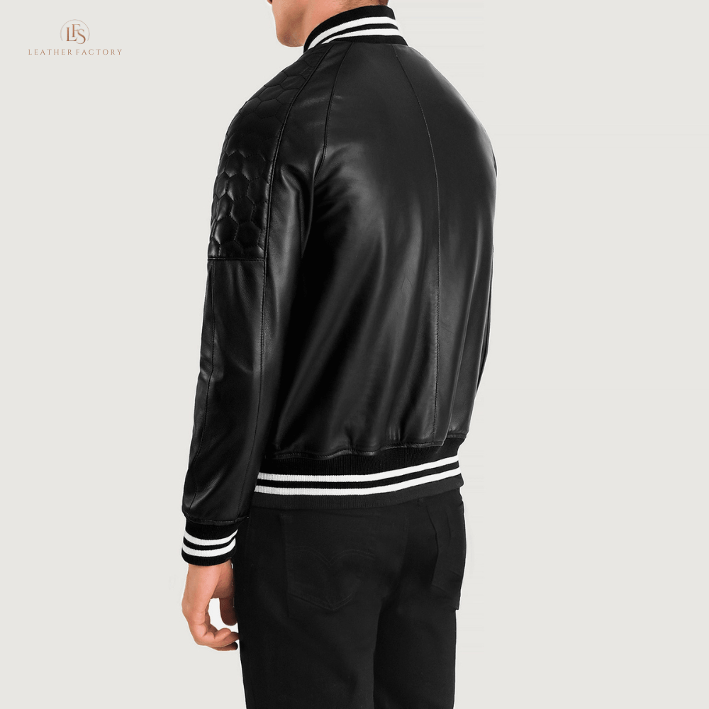 The Apex Varsity Classic Leather Varsity Jacket - Image 7
