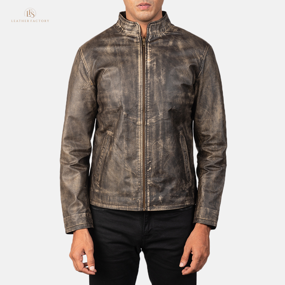 The Rogue Slate Distressed Leather Jacket - Image 3