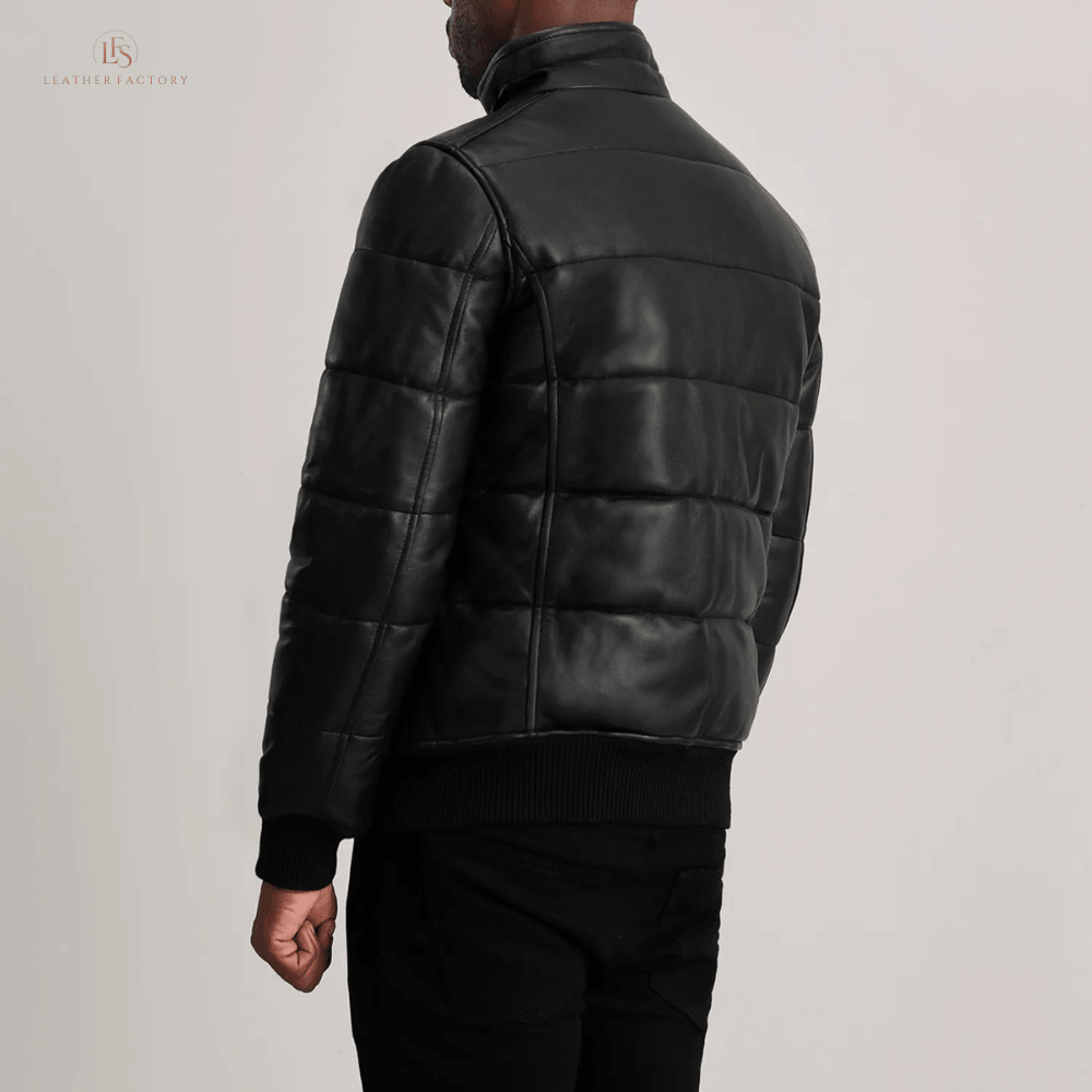 The Arctic Puffer Bomber Premium Insulated Leather Puffer Jacket - Image 5