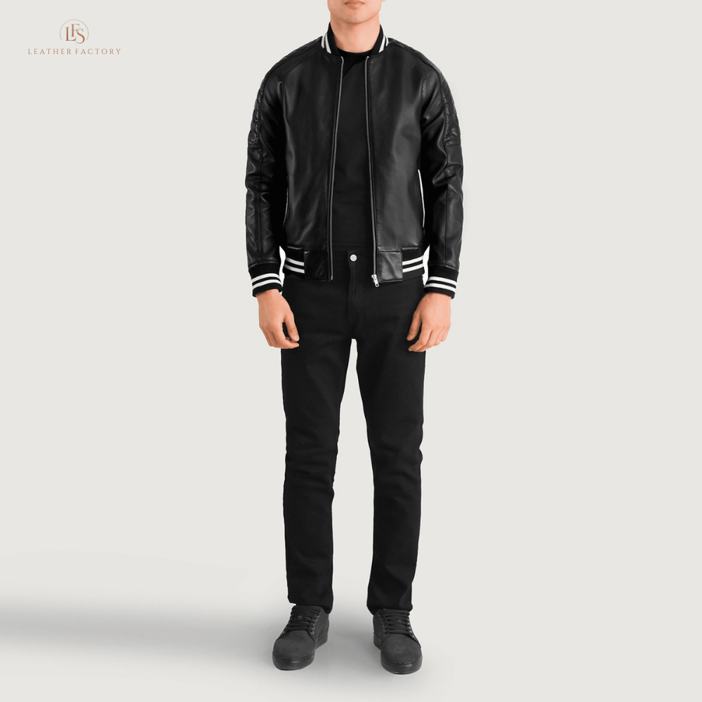 The Apex Varsity Classic Leather Varsity Jacket - Image 2