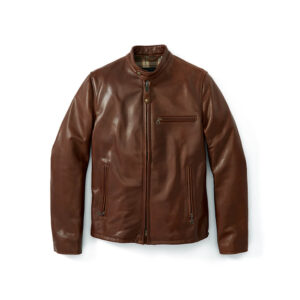 Cafe Pebbled Leather Jacket