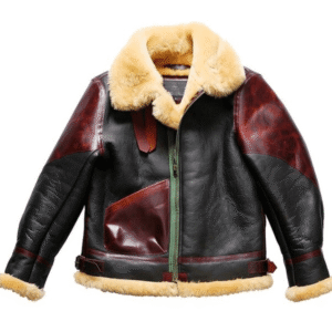 Genuine Cowhide Leather Bomber Shearling Coat
