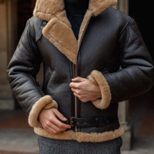 Shearling Leather Bomber Jacket
