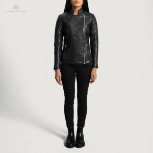 The Orient Women's Elite Black Quilted Leather Moto Jacket
